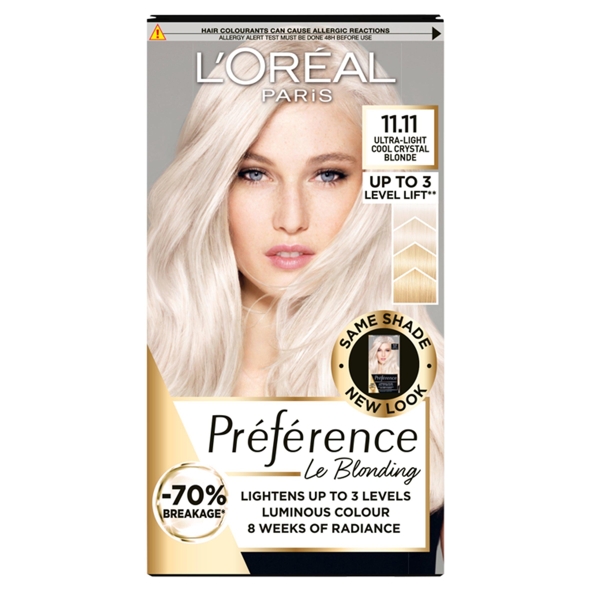 L'Oreal Paris Preference Permanent Hair Dye Venice Ultra-Light Cool Crystal Blonde 11.11 Blonde Sainsburys   