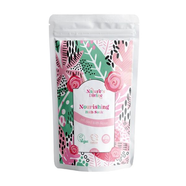 Nature's Divine rose bath salts 250g, imported from the UK