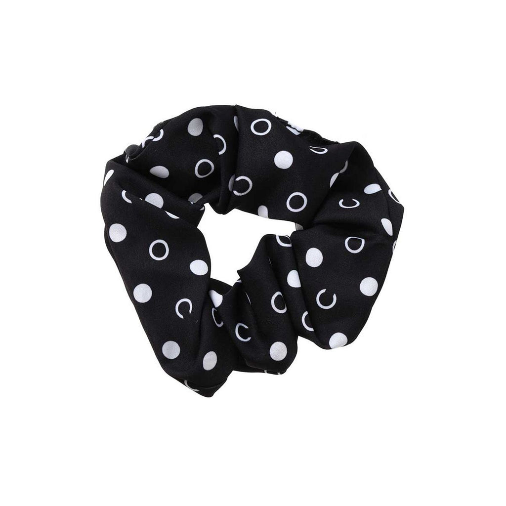 Ribbon & Asher Black & White Poka Dot Scrunchie