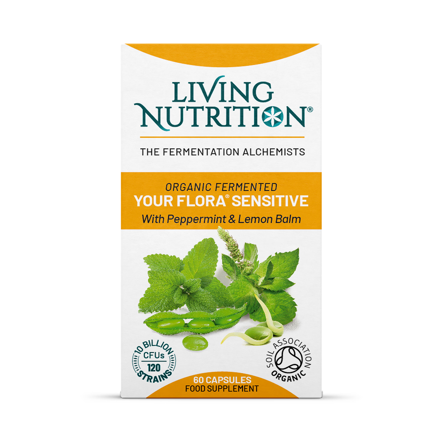 Living Nutrition Organic Your Flora Sensitive probiotic 60 capsules, imported from the UK