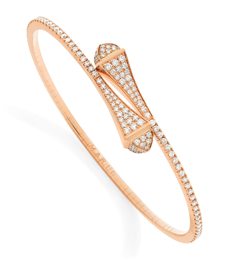 Marli New York rose gold diamond slip-on bracelet, imported from the UK