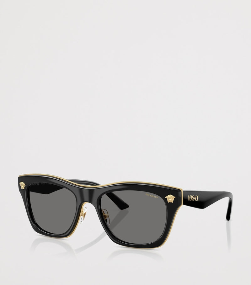 Lunettes de soleil Versace Square Medusa monture en métal doré, version UK
