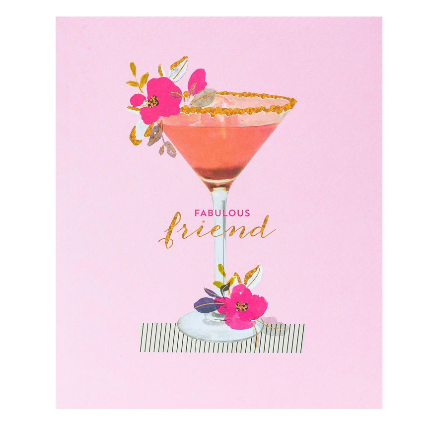 George Home Cocktail Glass Friend Birthday Card General Household ASDA   