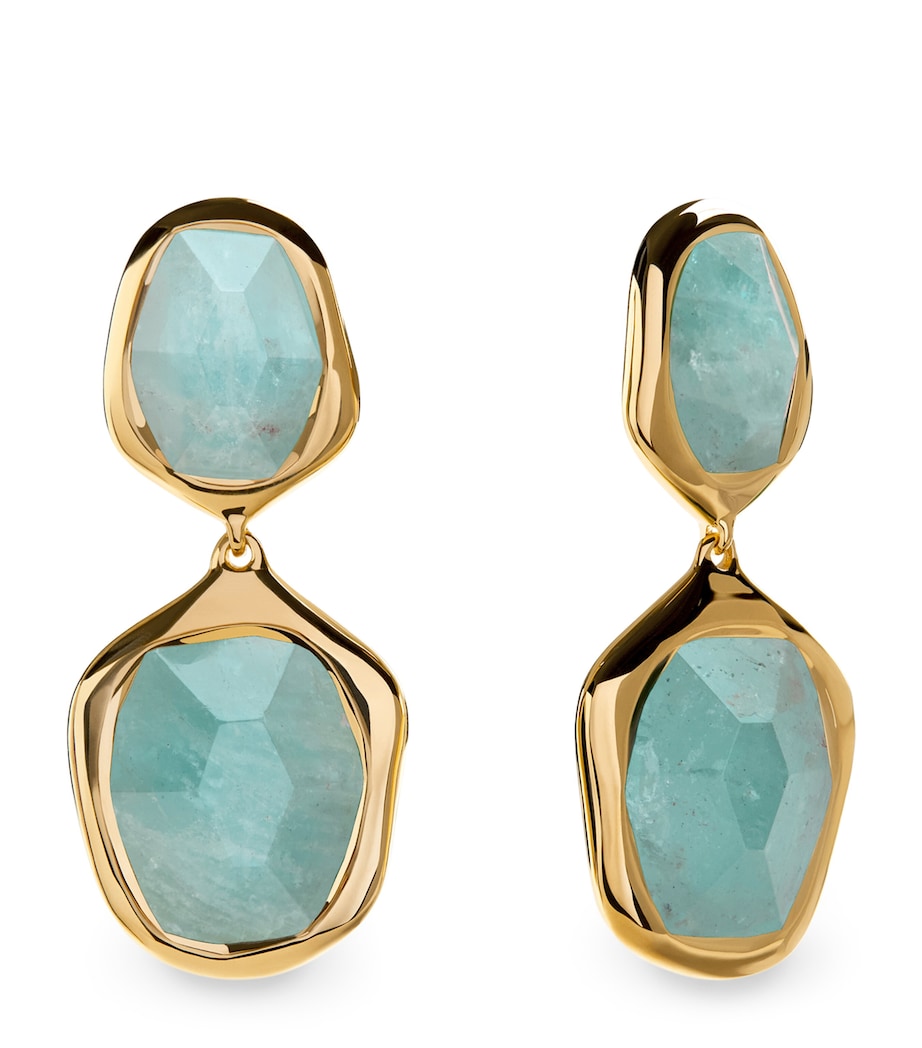 Monica Vinader gold vermeil aquamarine cocktail earrings (British brand)