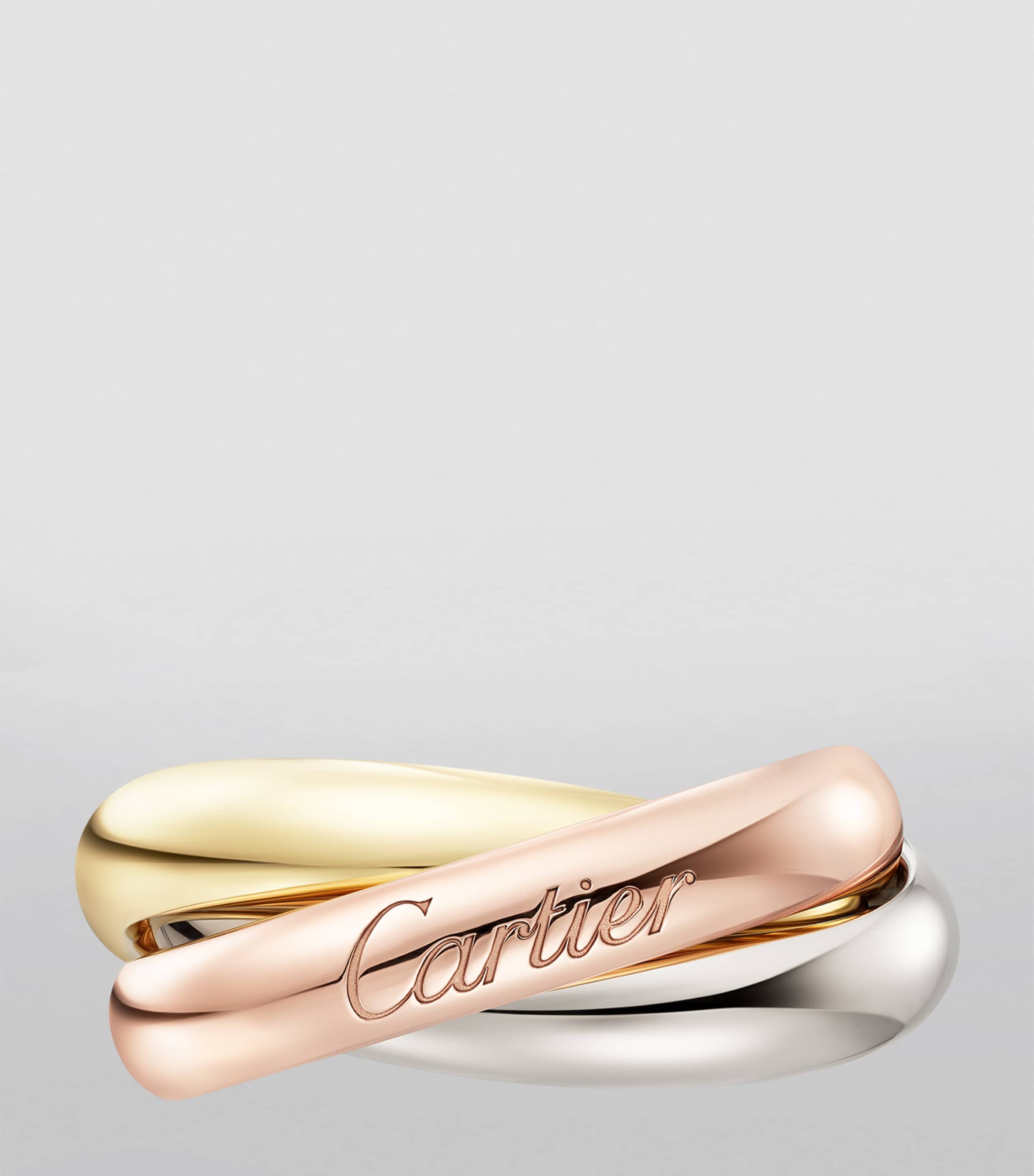 Cartier Trinity ring white rose yellow gold 18k, imported from the UK