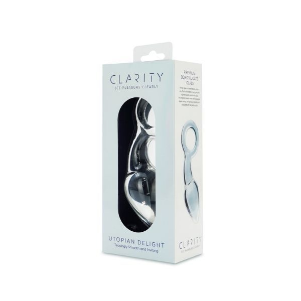 Clarity Utopian Delight glass butt plug, UK version