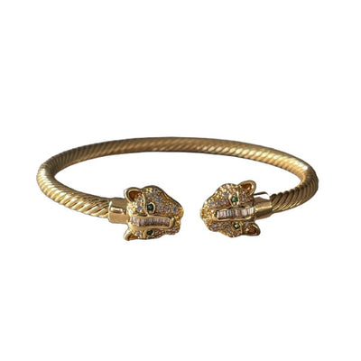 Superdrug Luxe Tones Zuri Gold Textured Panther Cuff Bracelet 6.5cm- Buy online at McGrocer