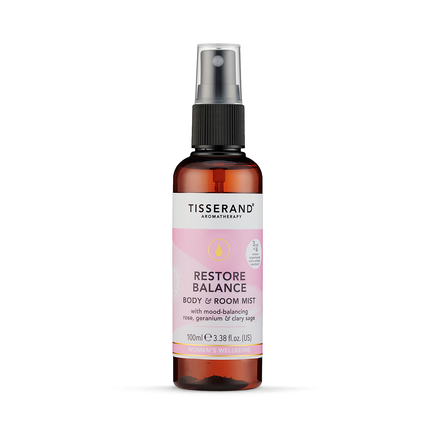Tisserand Restore Balance Body & Room Mist 100ml, imported from the UK