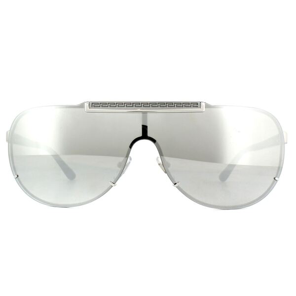 Versace VE2140 silver mirrored sunglasses for men, imported from the UK