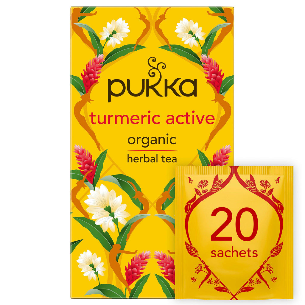 Pukka Organic Turmeric Active Tea Home Compostable Herbal Tea Bags x20