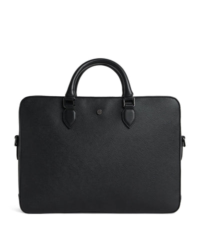 Harrods Saffiano Leather Briefcase with Compartmentalised Interior 30x40x7cm- Buy online at McGrocer
