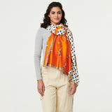 Izabel London polka dot border print scarf (British brand)