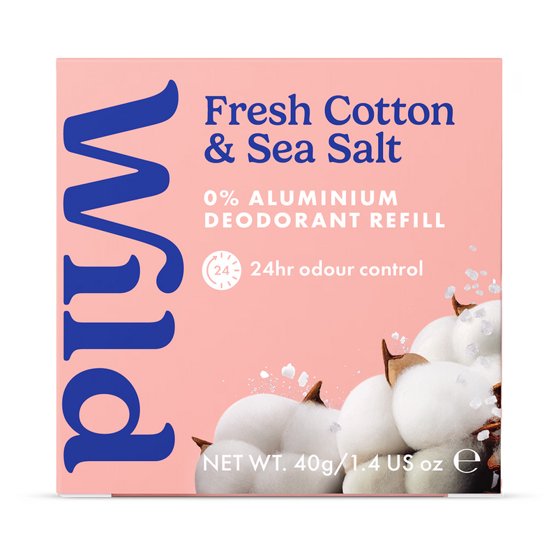 WILD deodorant refill Fresh Cotton & Sea Salt 40g, UK version