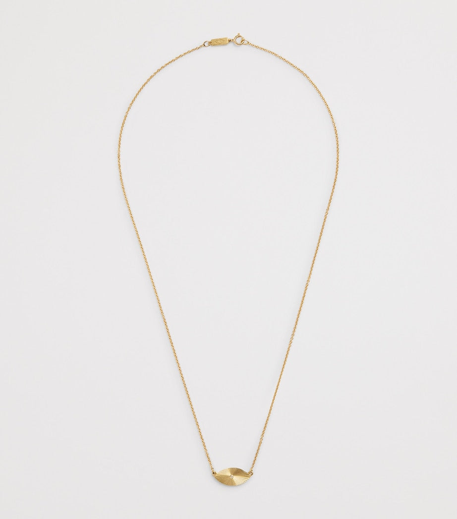 Jennifer Meyer evil eye necklace 18kt gold diamond, imported from the UK