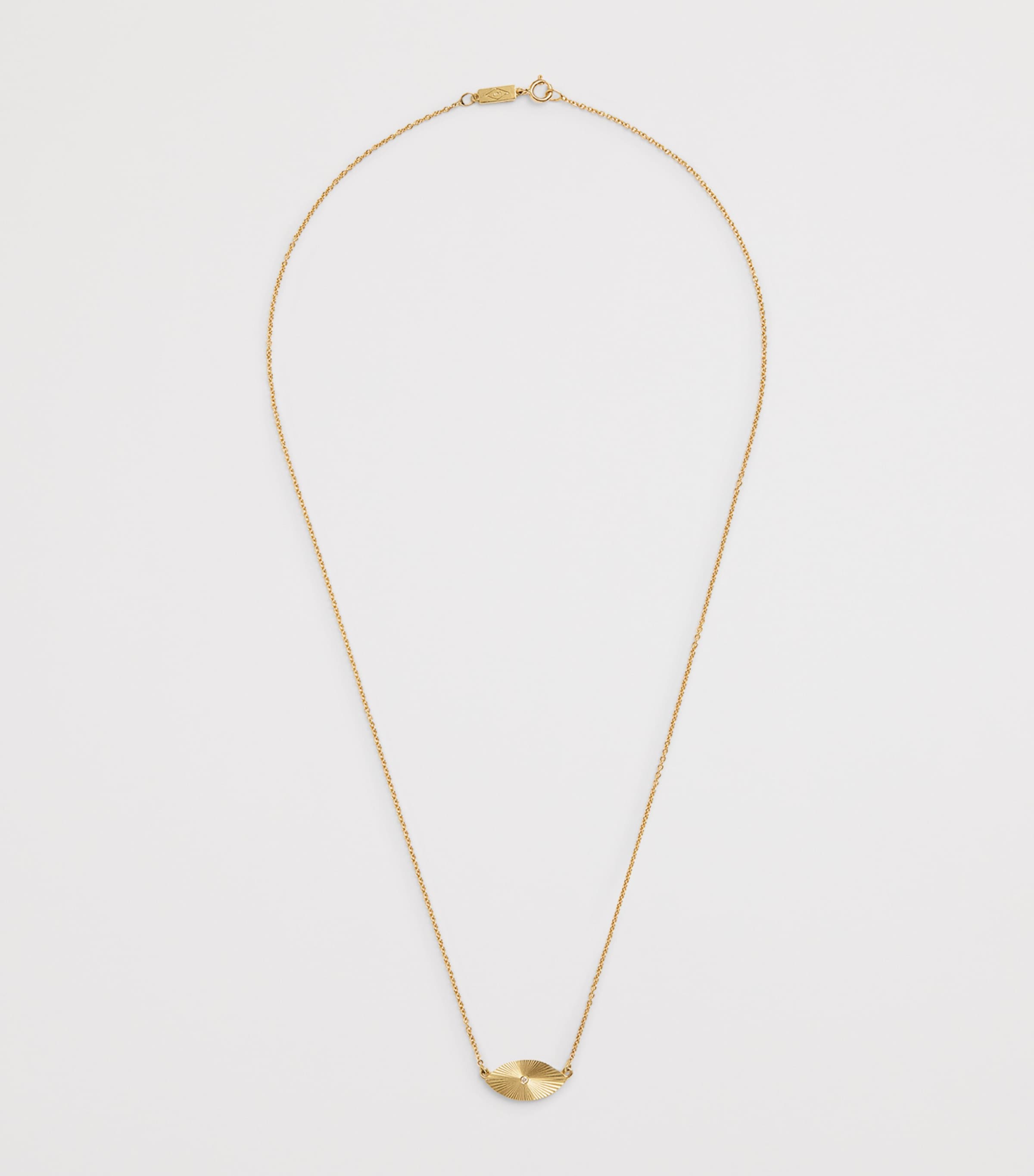 Jennifer Meyer evil eye necklace 18kt gold diamond, imported from the UK