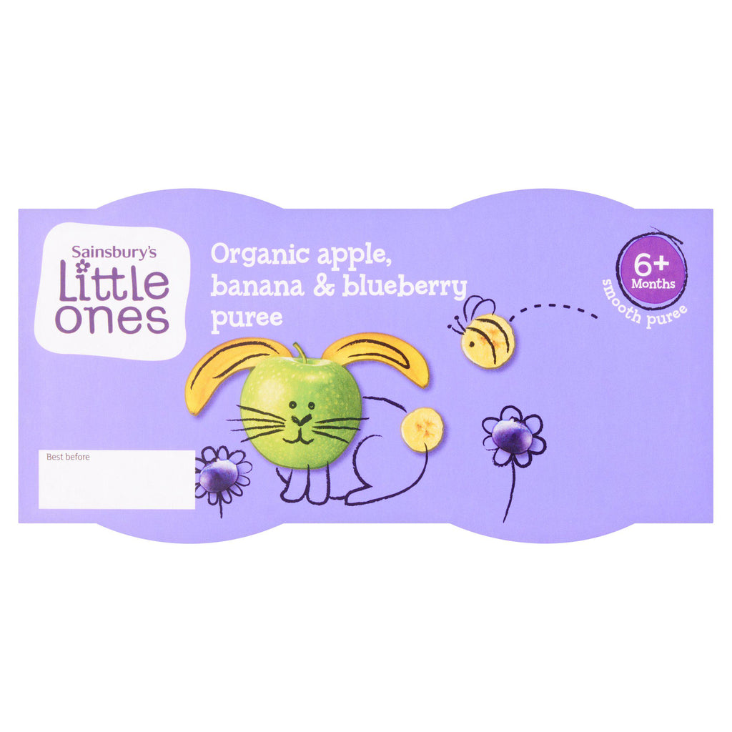 Sainsbury's Little Ones Organic Apple Banana & Blueberry Pots 4x110g