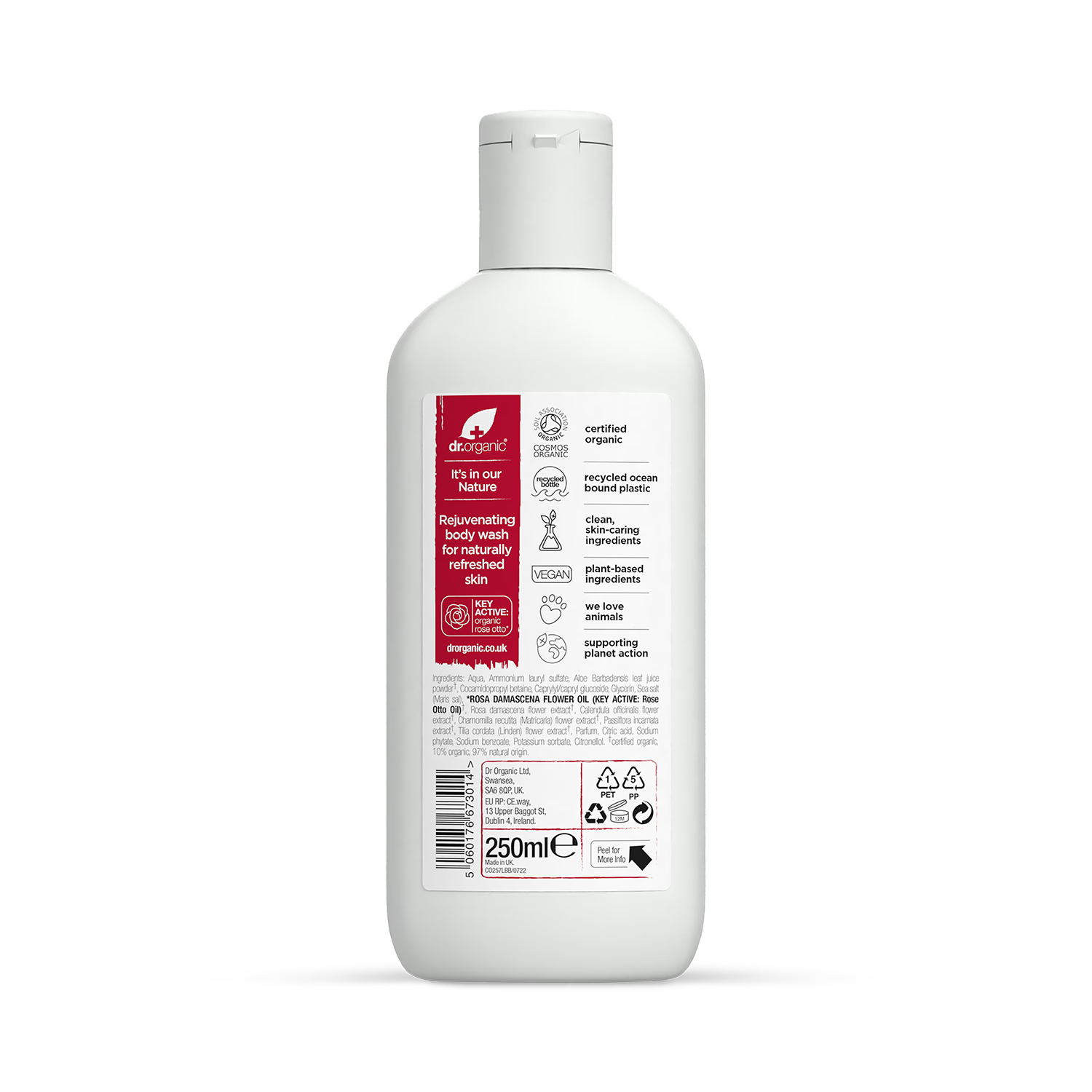 Dr Organic Rose Otto Body Wash 250ml
