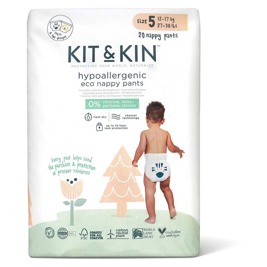 Kit & Kin Size 5, 20 Eco Nappy Pants, 12-17kg