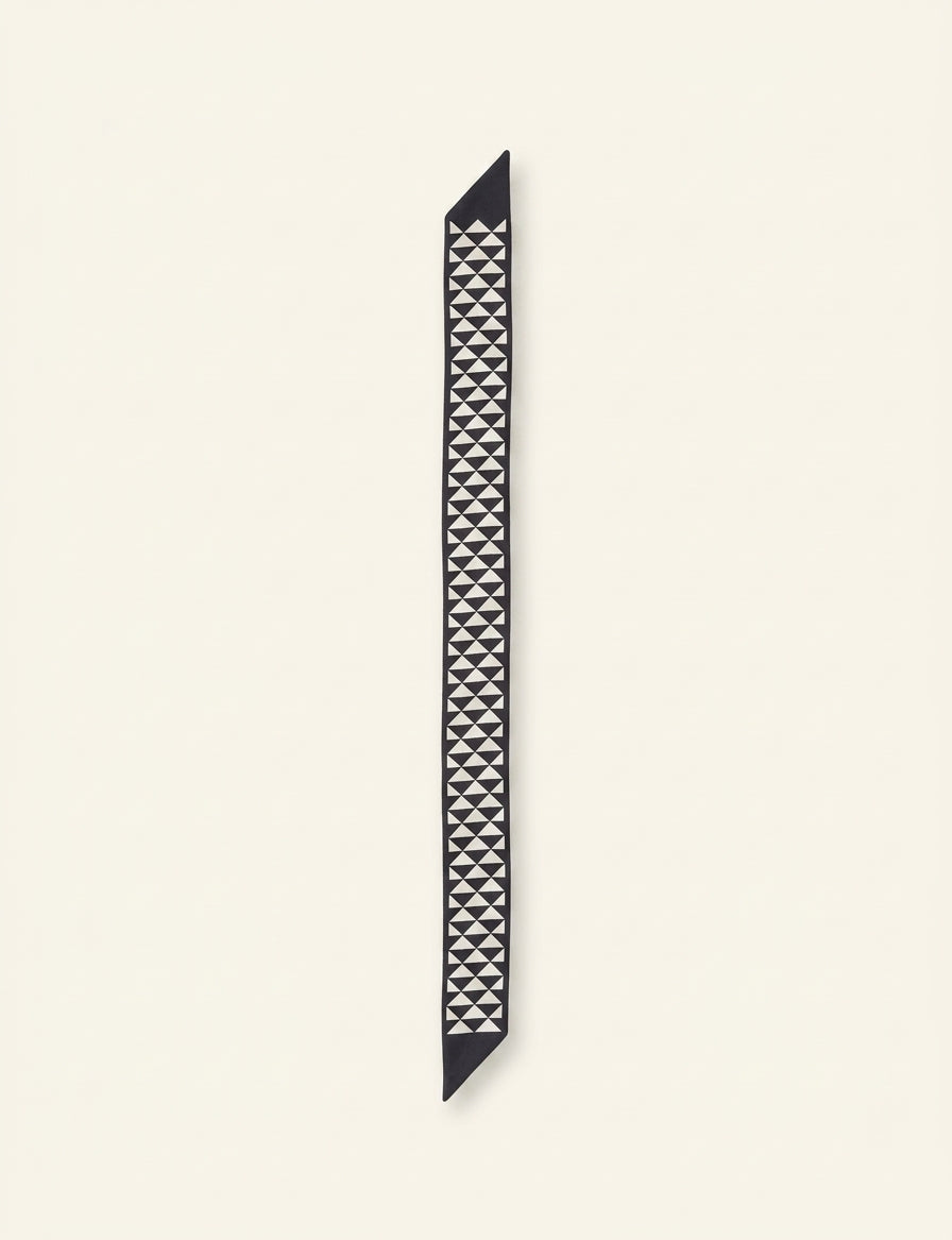 Prada silk tie triangle print 85cm - British product