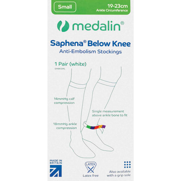 Medalin anti-embolism stockings below knee unisex 2 pack, imported from the UK