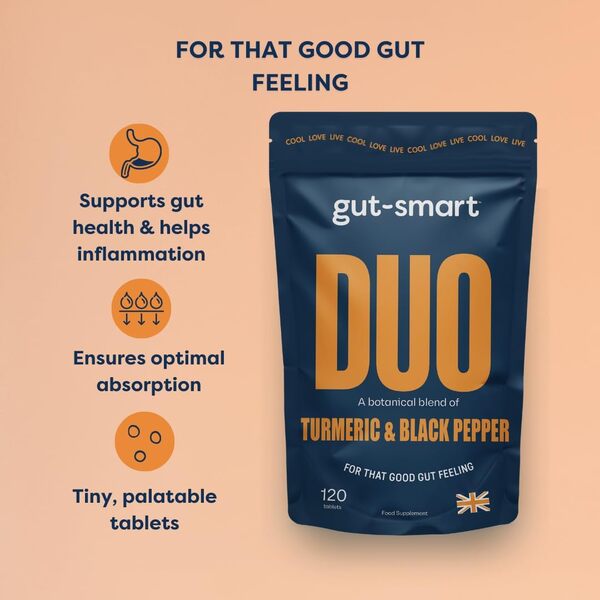 gut-smart DUO Turmeric and Black Pepper - 120 Tablets GOODS Superdrug   