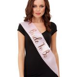 Smiffys Bride To Be Sash pink and gold, imported from the UK