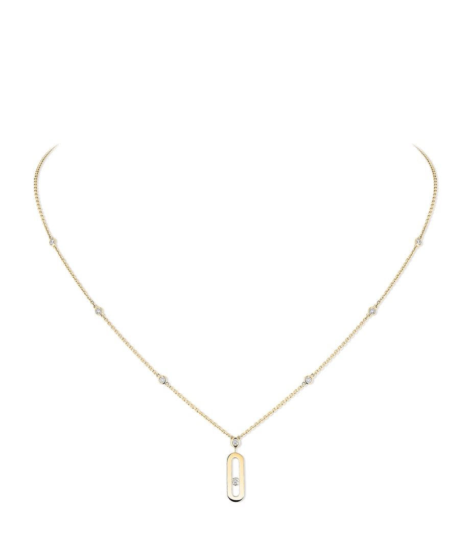 Messika Move Uno yellow gold diamond necklace 0.13ct (British brand)