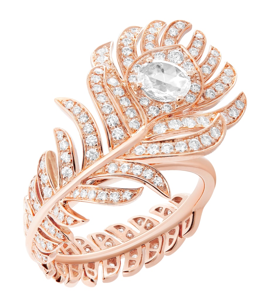 Boucheron small rose gold Plume de Paon ring - British product