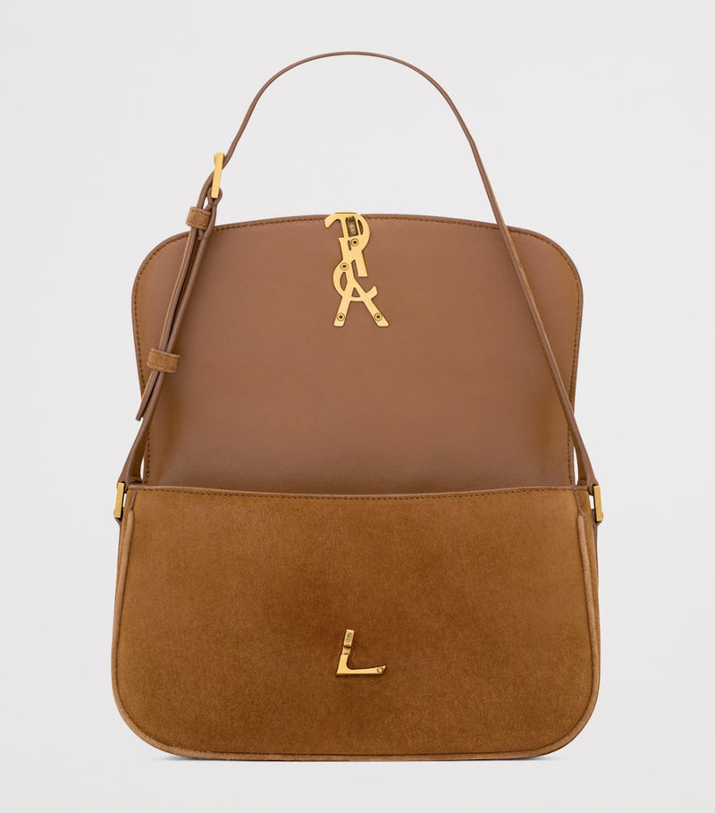 Saint Laurent medium Solferino suede shoulder bag - British product