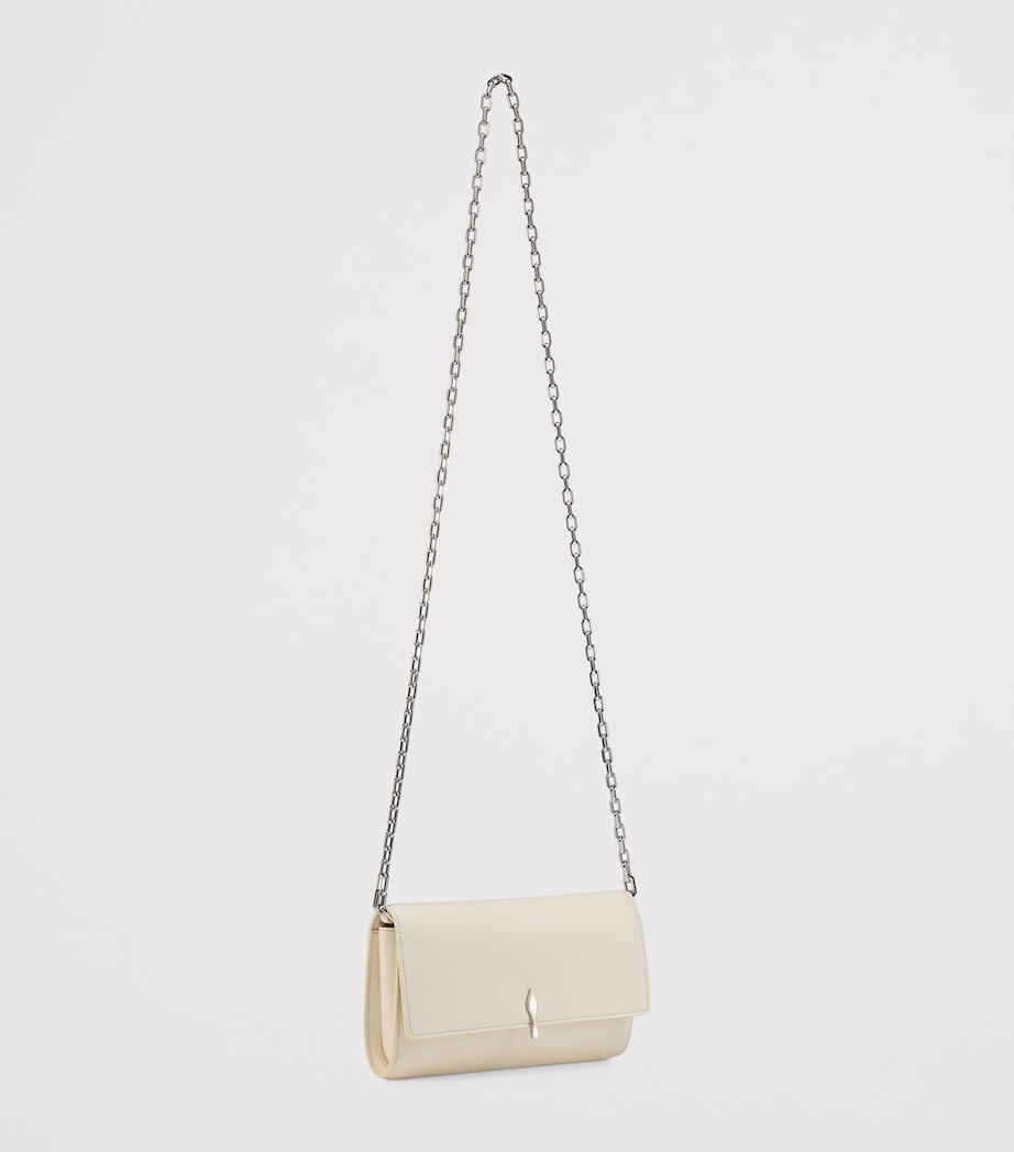 Christian Louboutin Bettina white lamb leather chain wallet, imported from the UK