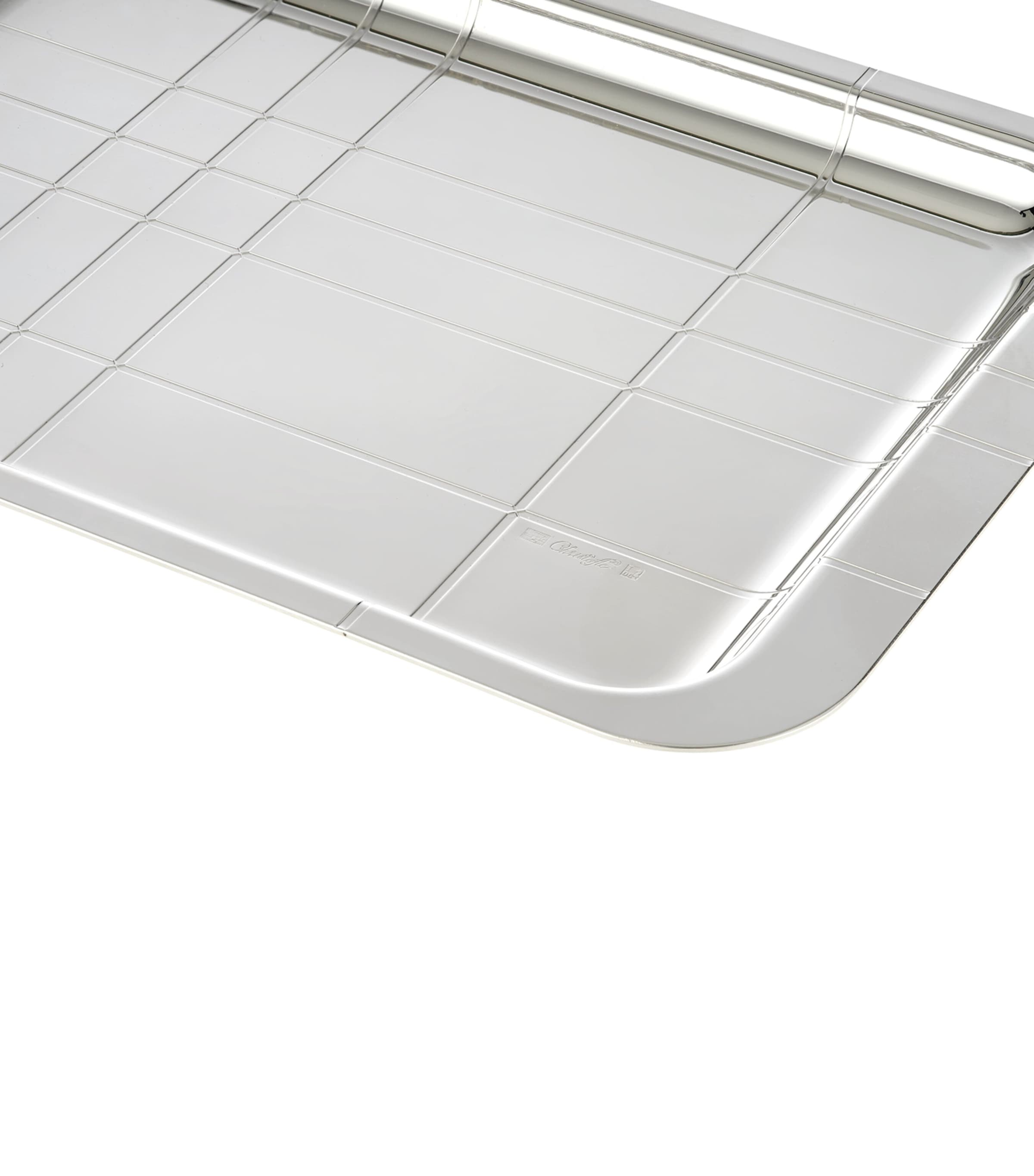 Christofle Graphik silver-plated tray 22cm x 16cm (British brand)