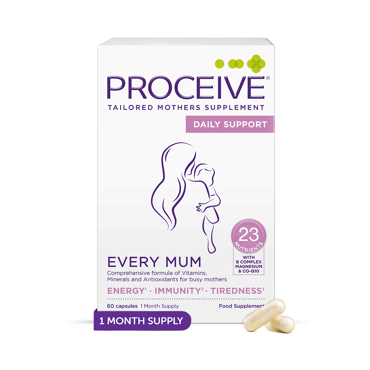 Proceive Every Mum Multivitamin Capsules 60, imported from the UK