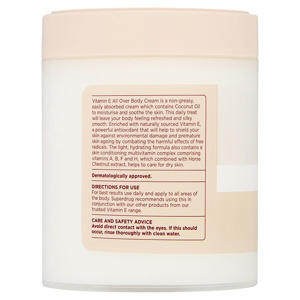 Superdrug Vitamin E All Over Body Cream 475ml GOODS Superdrug   