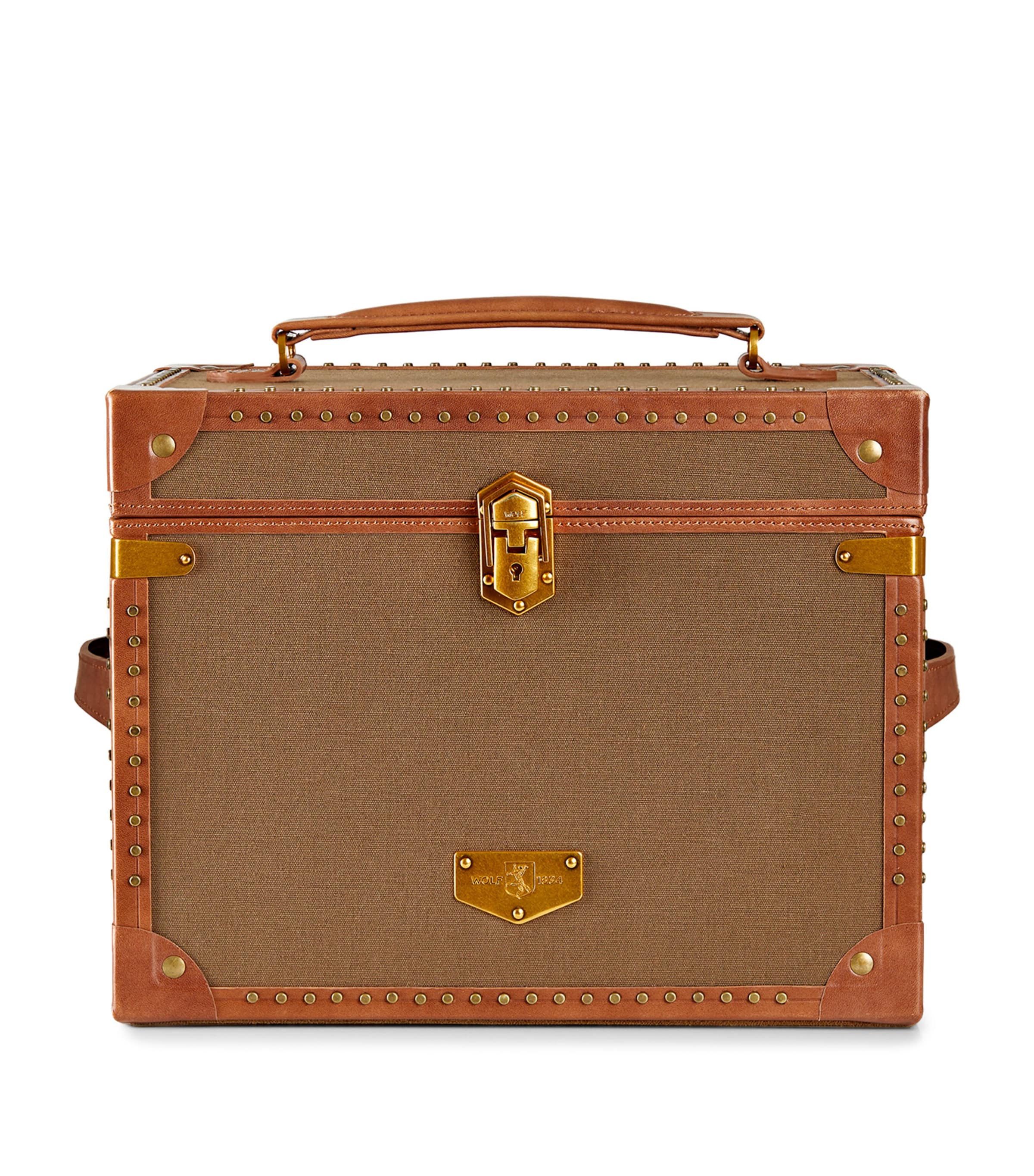 WOLF vegan leather trunk jewellery box with compartments (British brand)