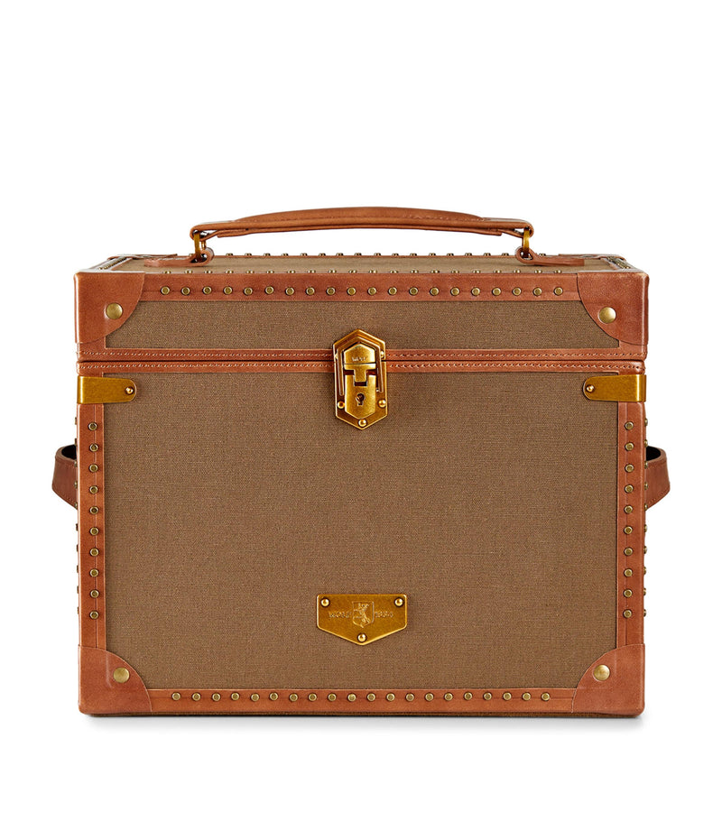 WOLF vegan leather trunk jewellery box with compartments (British brand)