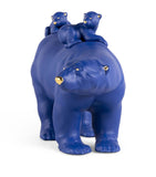 Lladró Bold Blue Mummy Bear and Babies sculpture - British product