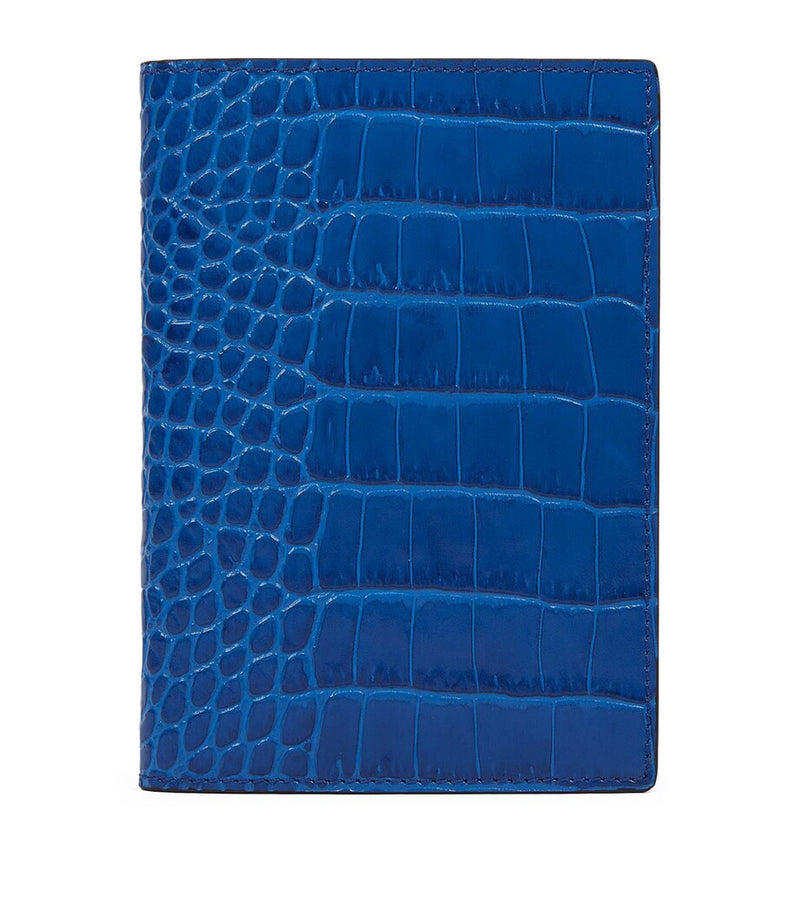 Smythson croc-embossed leather passport cover (British brand)