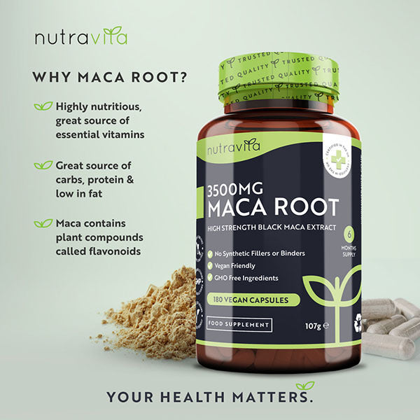 Nutravita Maca Root 3500mg - 180 Vegan Capsules GOODS Superdrug   