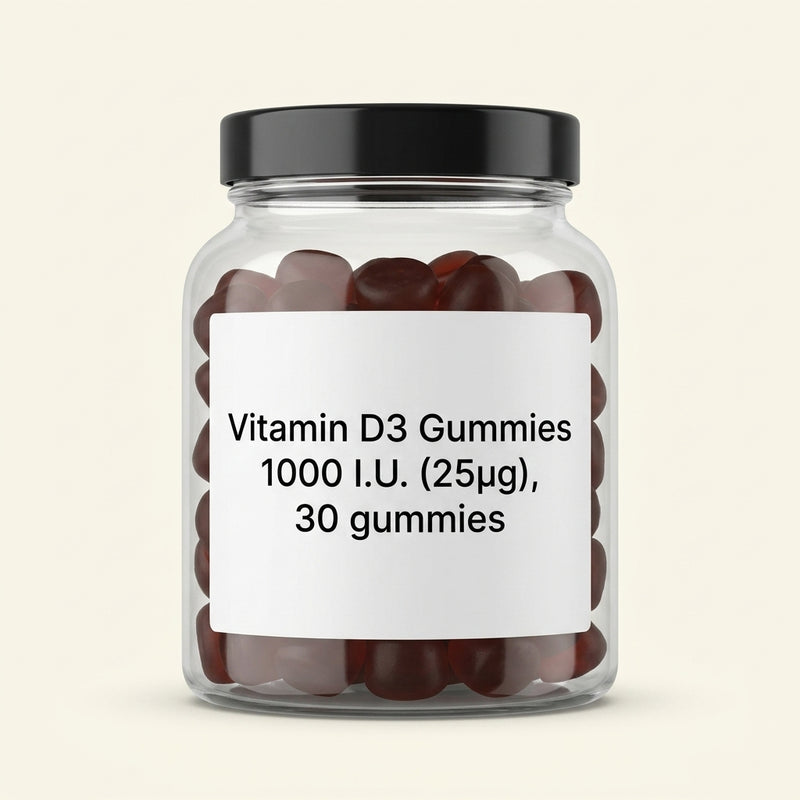 Holland & Barrett strawberry flavour vitamin D gummies, imported from the UK