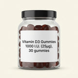 Holland & Barrett strawberry flavour vitamin D gummies, imported from the UK