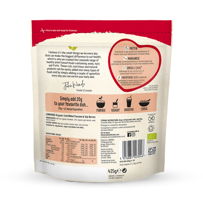 Linwoods Gemahlener Bio-Leinsamen & Goji-Beeren Bio-Superfood 425g
