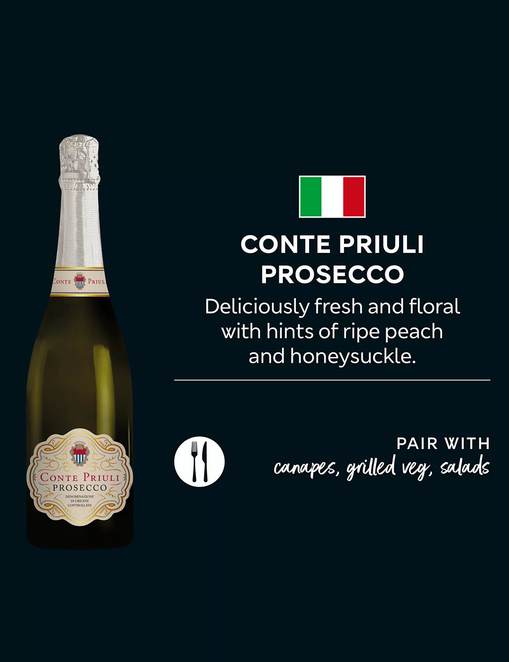 Conte Priuli Prosecco - Case of 6 Wine & Champagne M&S   