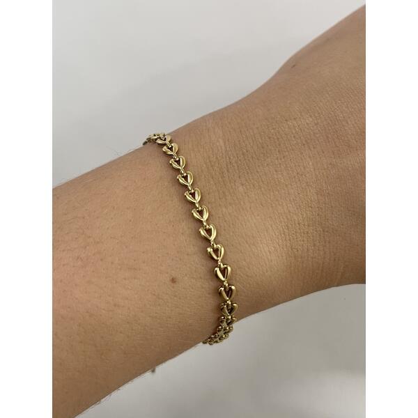 SVNX gold heart link bracelet in stainless steel - British product