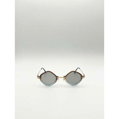 Superdrug SVNX Diamond Shape Sunglasses Brown Blue- Buy online at McGrocer