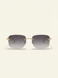 Cartier CT0545S rectangle rimless metal sunglasses 58mm (British brand)