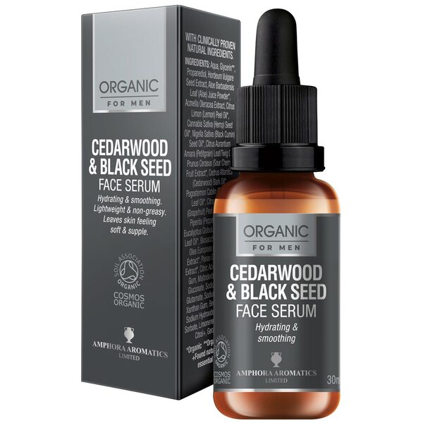 Amphora Aromatics Cedarwood  Face Serum Men Organic 30ml GOODS Superdrug   