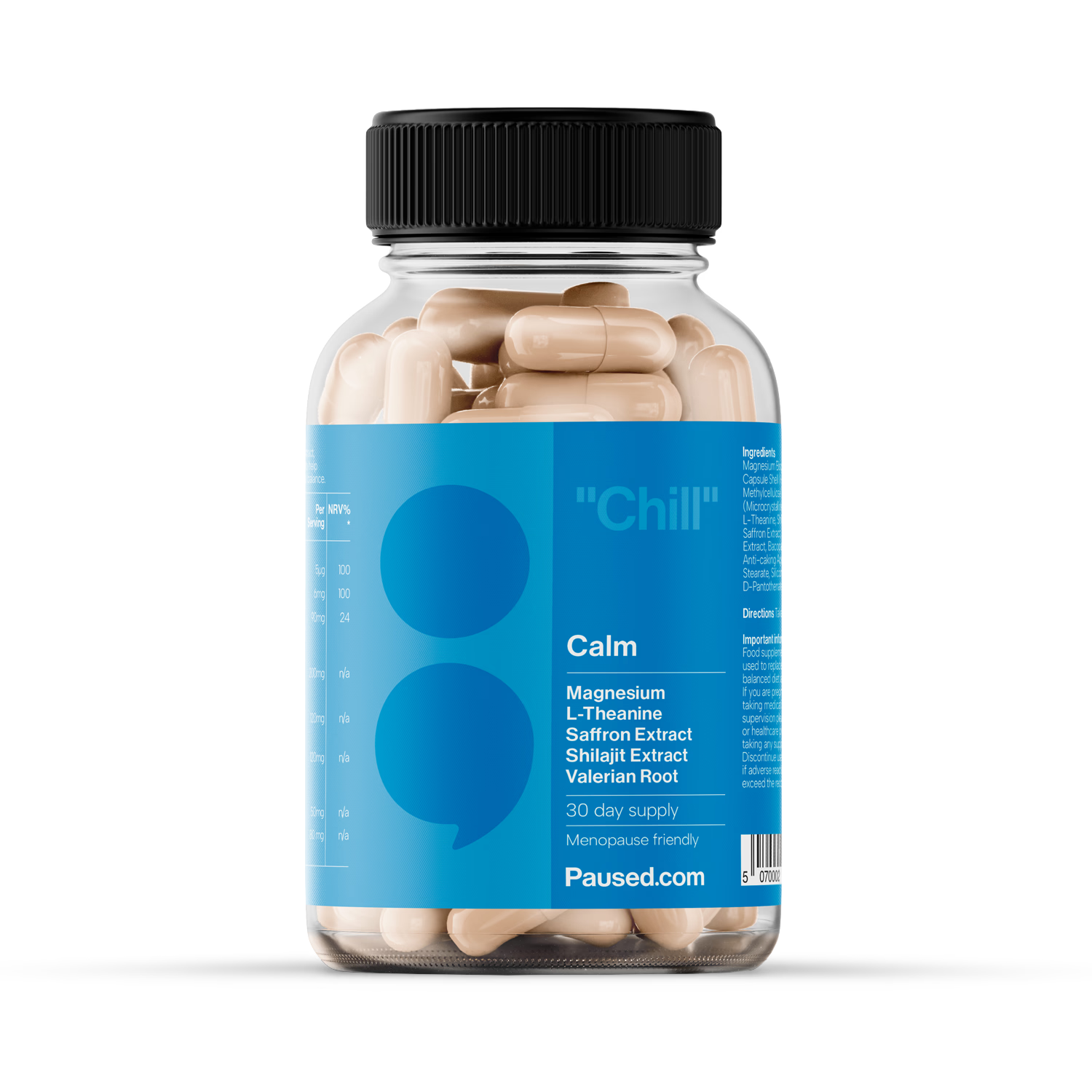 Paused Calm supplement 60 capsules (British brand)