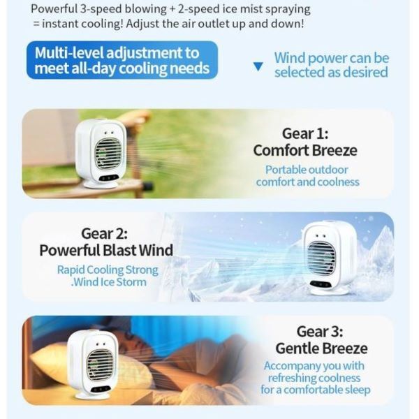 Leaper oscillating mini ice mist air cooler - British product