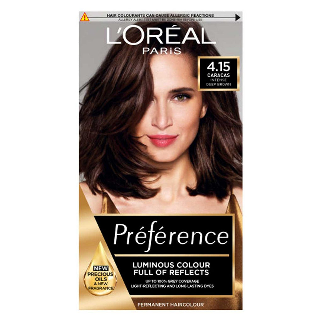 L’Oréal Paris Preference Permanent Hair Dye, Luminous Colour, Intense Deep Brown 4.15