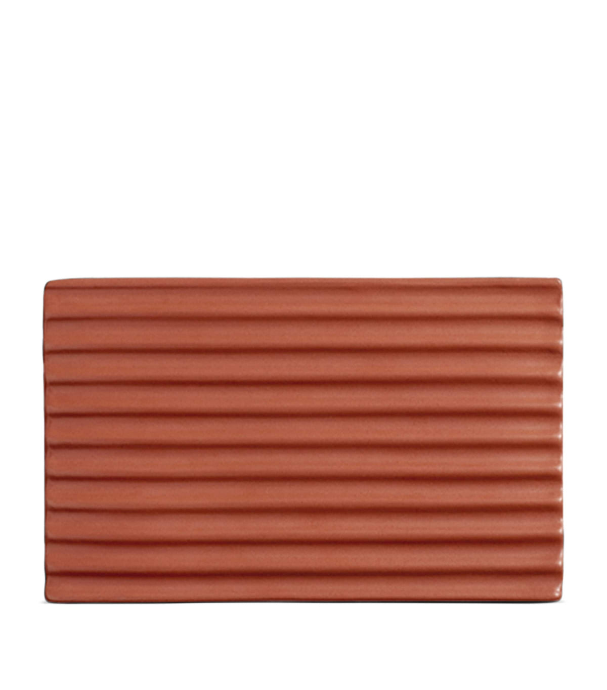 LOEWE terracotta soap dish with ribbed design and Anagram motif, UK version